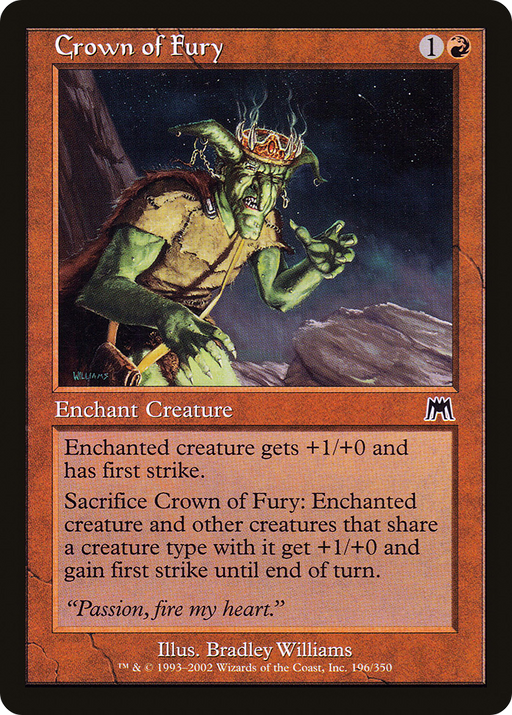 Crown of Fury (ONS-196) [Onslaught] MTG Single Wizards of the Coast
