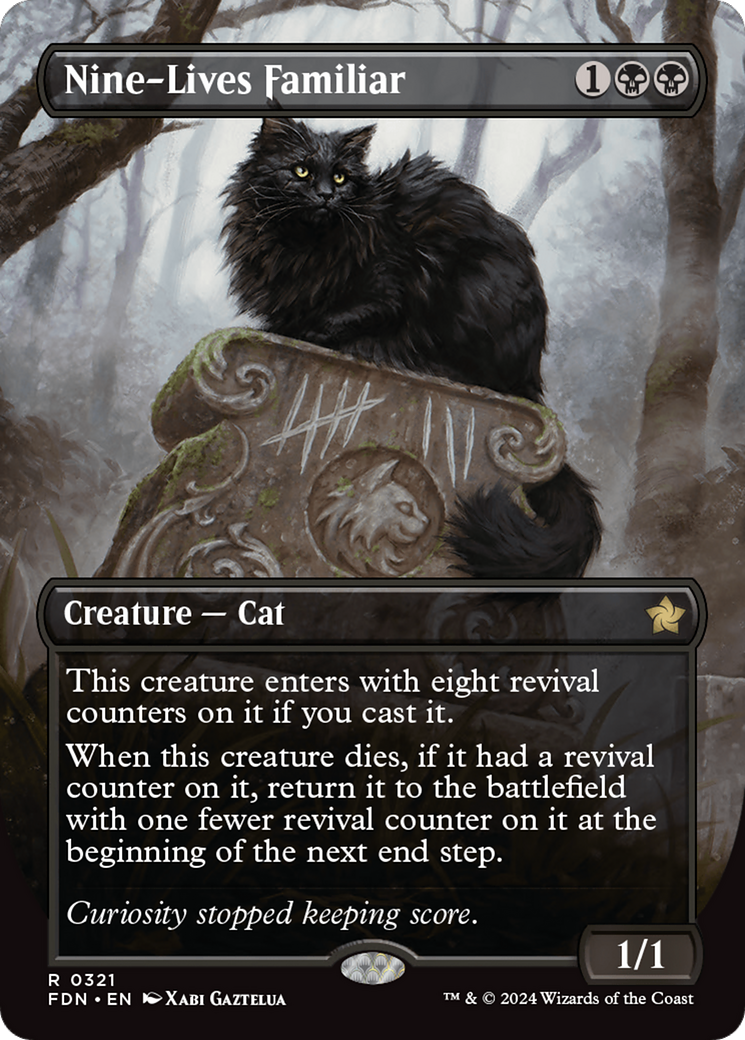 Nine-Lives Familiar (FDN-321) [Foundations] (Borderless) Foil MTG Single Wizards of the Coast
