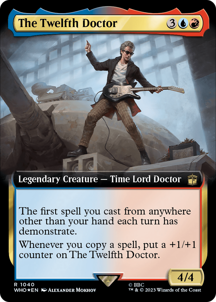 The Twelfth Doctor (Surge Foil) (WHO-1040) [Doctor Who] (Extended Art) Foil MTG Single Wizards of the Coast