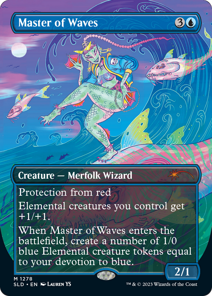 Master of Waves (SLD-1278) [Secret Lair] Drop (Borderless) Foil MTG Single Wizards of the Coast