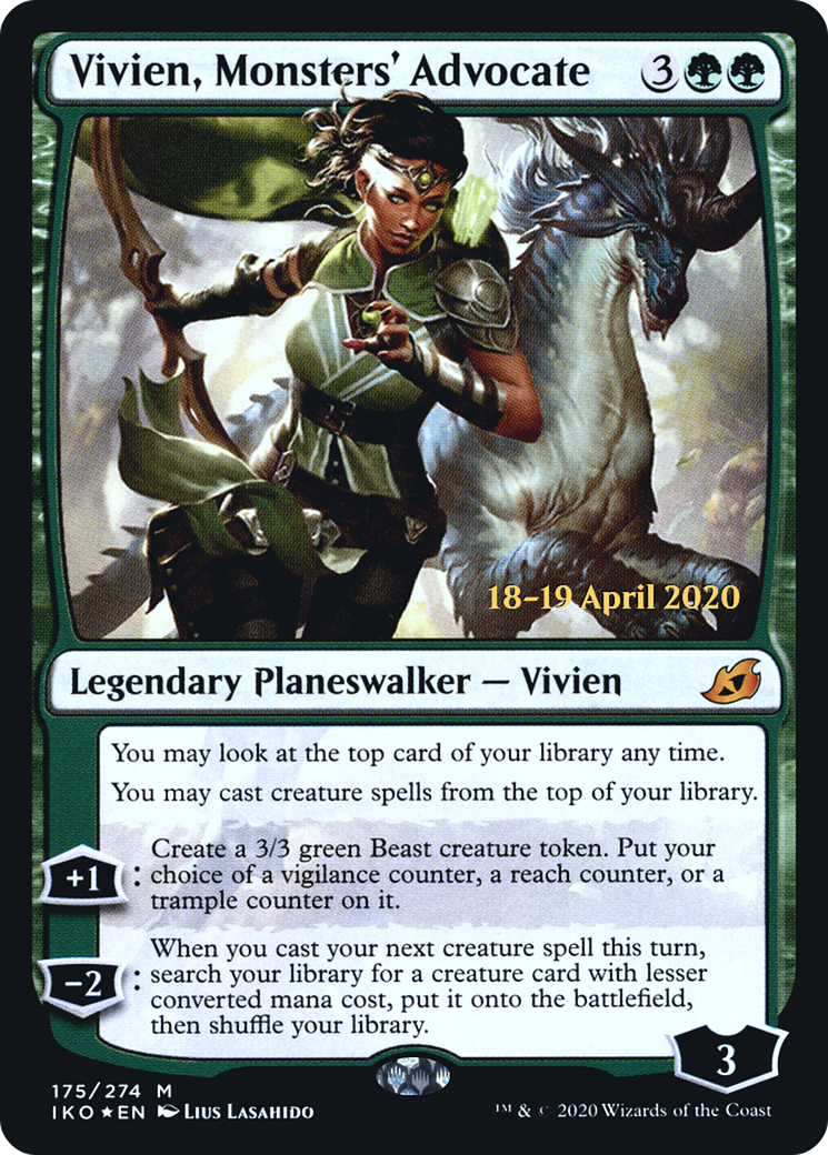 Vivien, Monsters' Advocate [Ikoria: Lair of Behemoths Prerelease Promos] MTG Single Magic: The Gathering