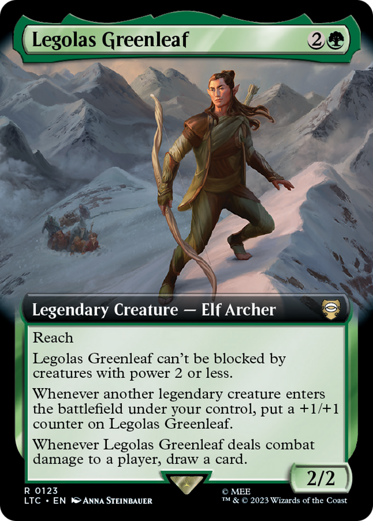 Legolas Greenleaf (LTC-123) [Tales of Middle-earth Commander] (Extended Art) MTG Single Wizards of the Coast