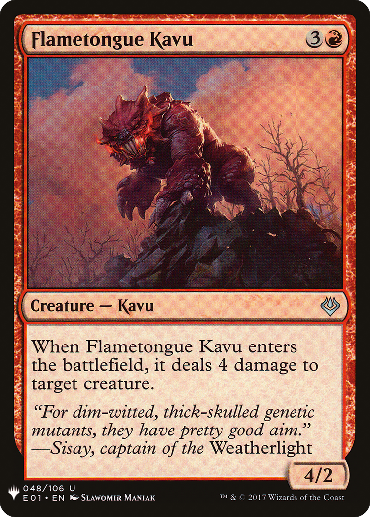 Flametongue Kavu (LIST-E01-48) [Mystery Booster] The List MTG Single Wizards of the Coast