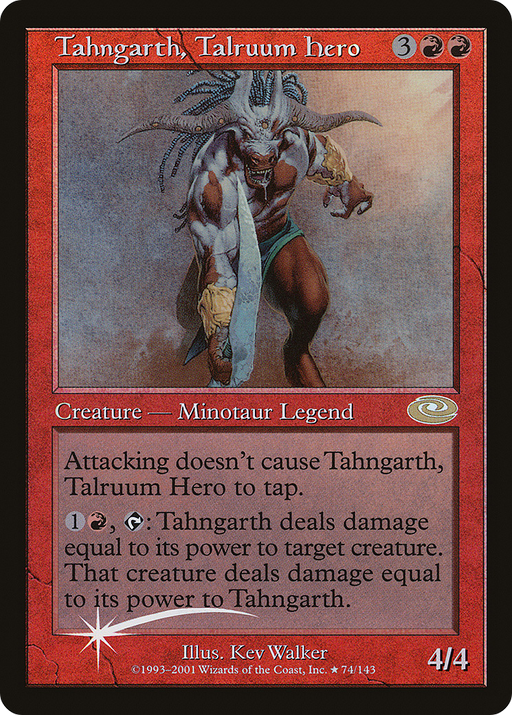 Tahngarth, Talruum Hero (Alt. Art Foil) (PLS-074) [Planeshift] MTG Single Wizards of the Coast