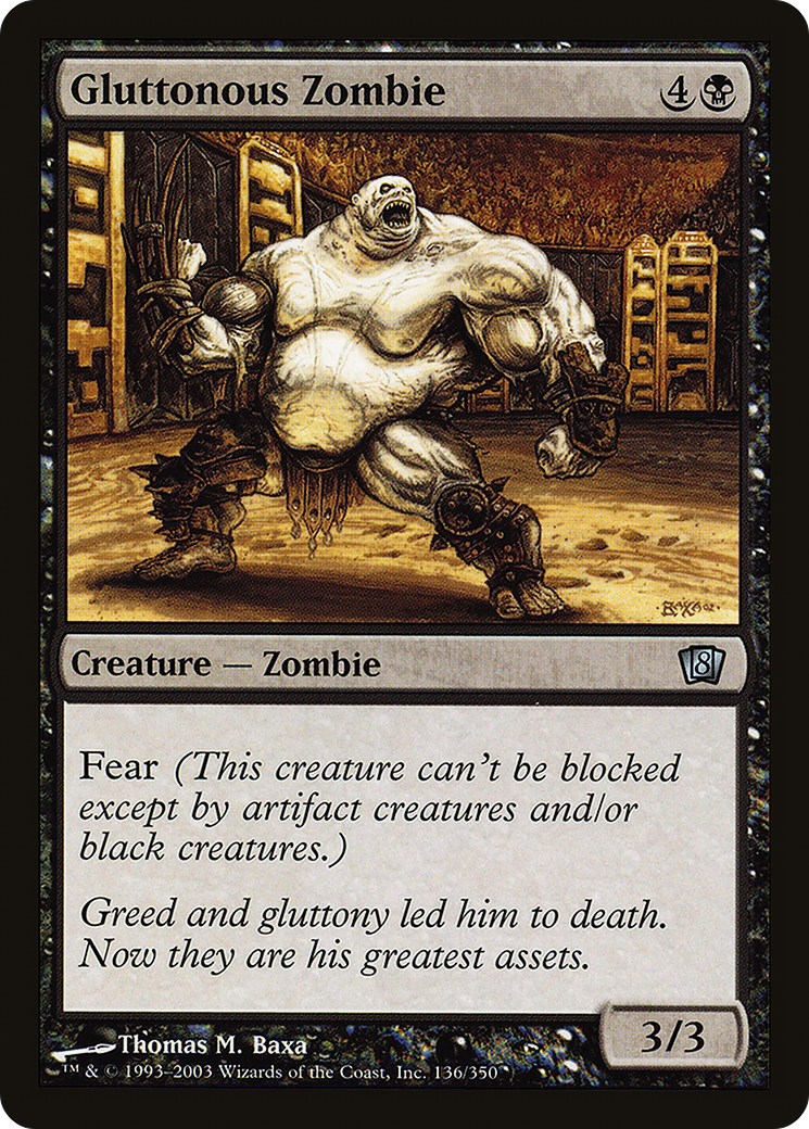 Gluttonous Zombie (8ED-136) [8th Edition] MTG Single Wizards of the Coast