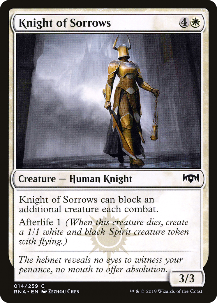 Knight of Sorrows (RNA-014) [Ravnica Allegiance] MTG Single Wizards of the Coast