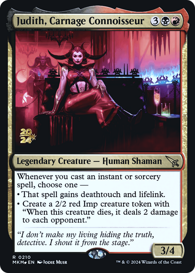 Judith, Carnage Connoisseur (PRE-210) [Murders at Karlov Manor Promos] Foil MTG Single Wizards of the Coast