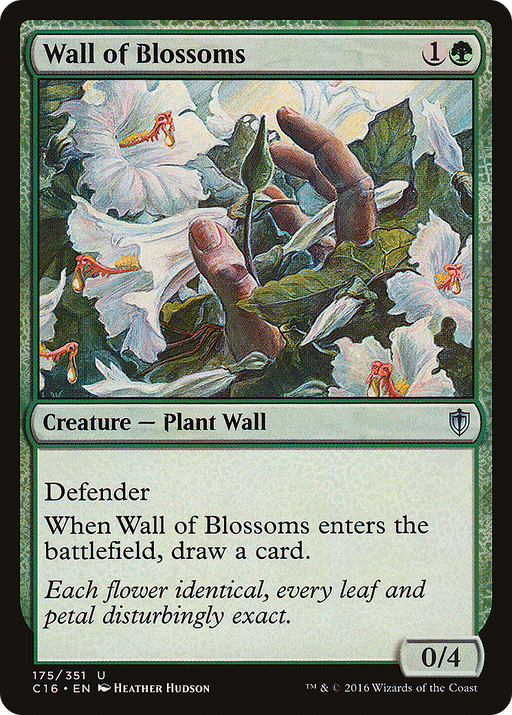 Wall of Blossoms (C16-175) [Commander 2016] MTG Single Wizards of the Coast