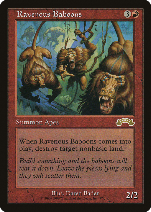 Ravenous Baboons (EXO-097) [Exodus] MTG Single Wizards of the Coast