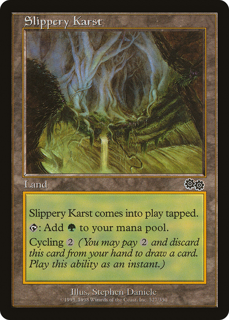 Slippery Karst (USG-327) [Urza's Saga] MTG Single Wizards of the Coast