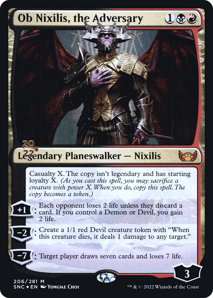 Ob Nixilis, the Adversary (PRE-206) [Streets of New Capenna Promos] Foil MTG Single Wizards of the Coast