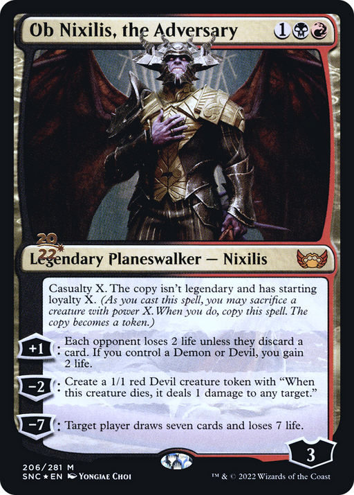 Ob Nixilis, the Adversary (PRE-206) [Streets of New Capenna Promos] Foil MTG Single Wizards of the Coast