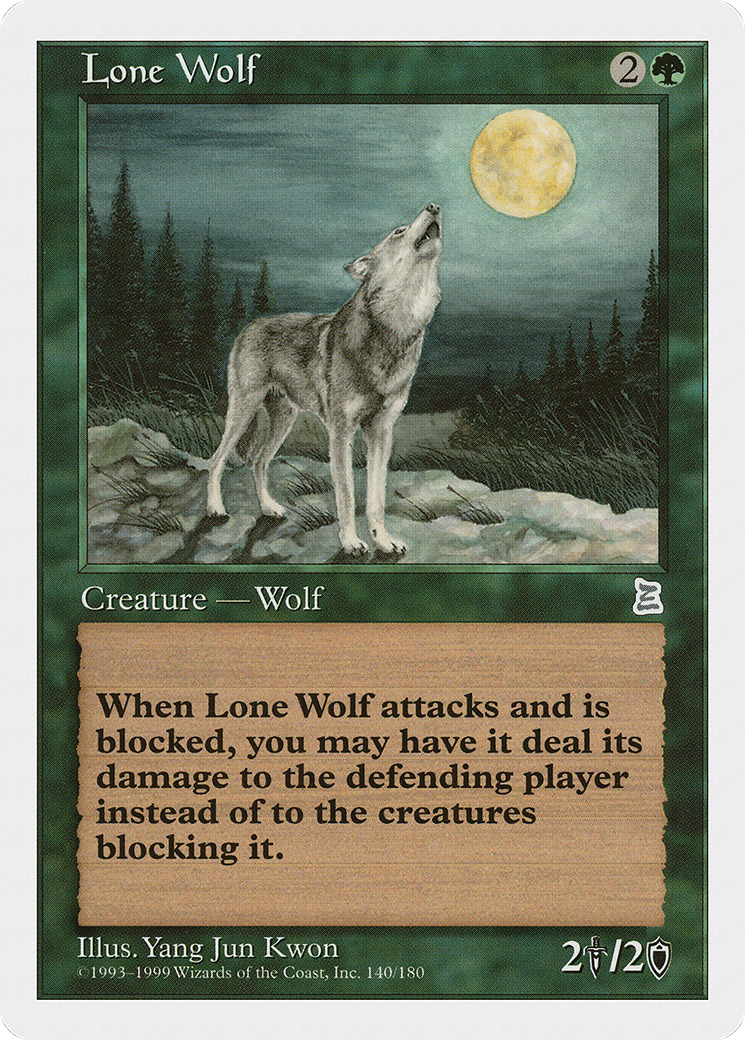 Lone Wolf (PTK-140) [Oldschool] Portal Three Kingdoms MTG Single Wizards of the Coast