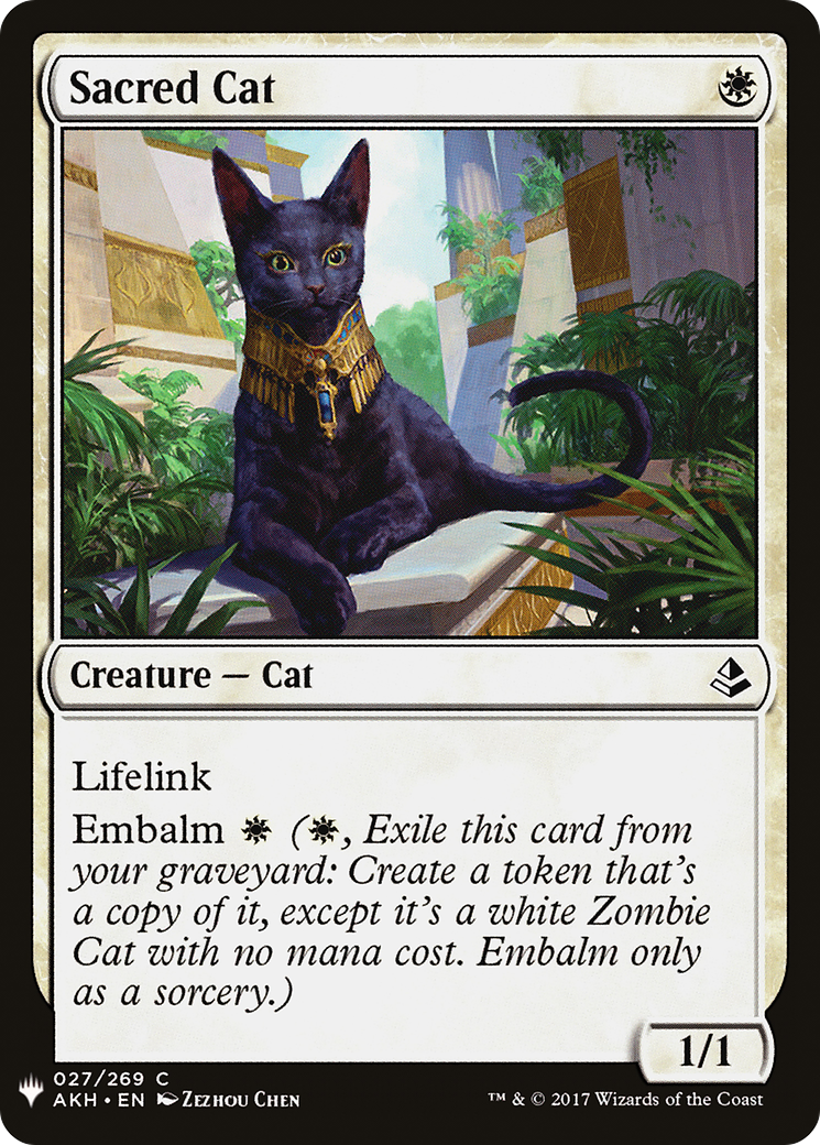 Sacred Cat (LIST-AKH-27) [Mystery Booster] The List MTG Single Wizards of the Coast