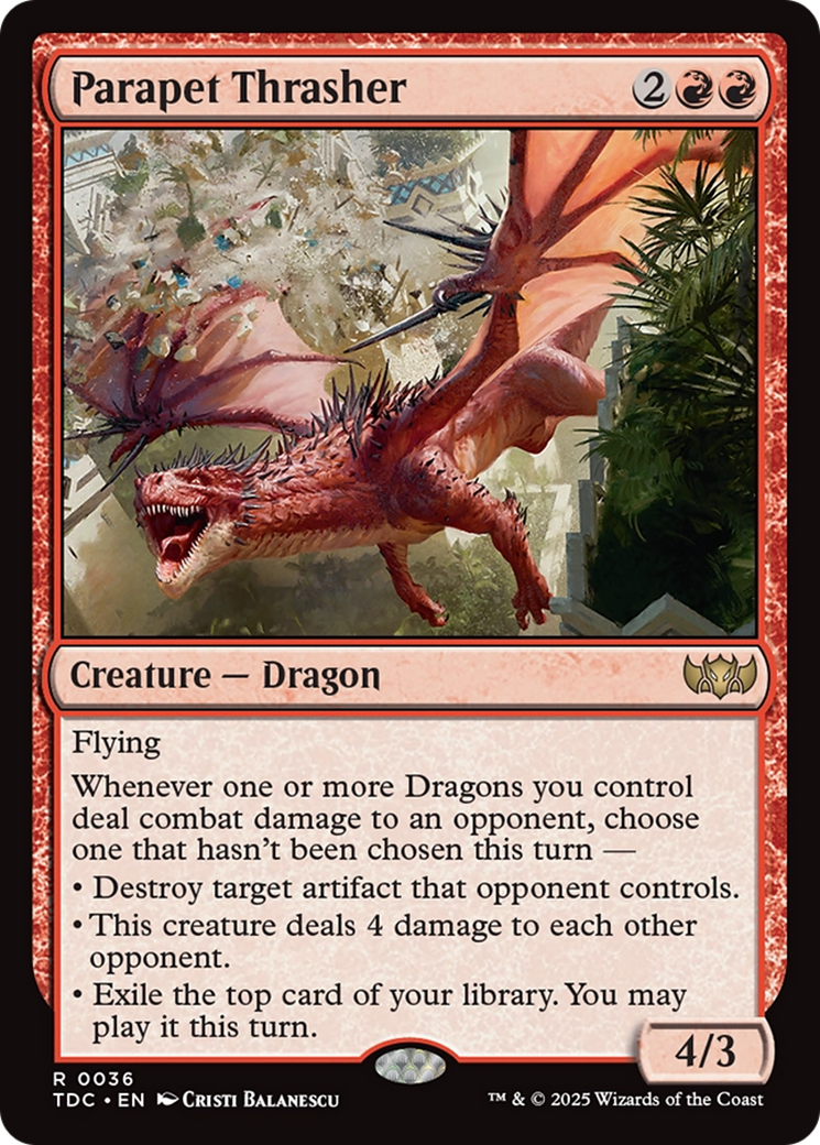 Parapet Thrasher (TDC-036) [Commander: Tarkir: Dragonstorm] MTG Single Wizards of the Coast