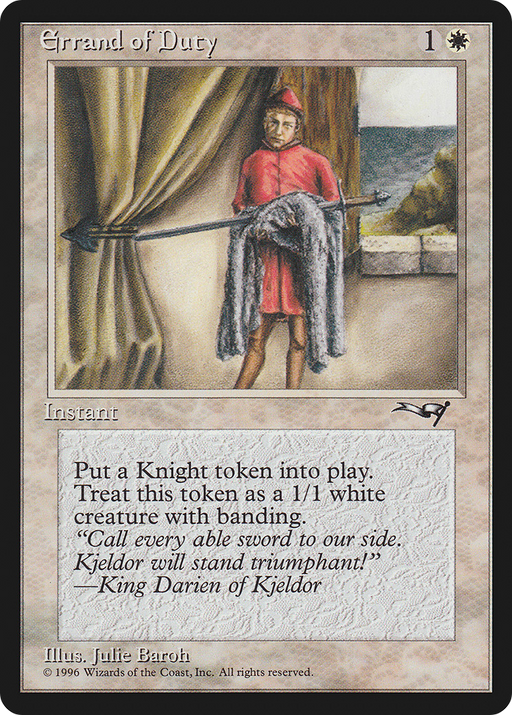 Errand of Duty (ALL-02A) [Alliances] MTG Single Wizards of the Coast