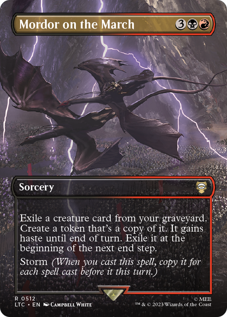Mordor on the March (LTC-512) [Tales of Middle-earth Commander] (Borderless) Foil MTG Single Wizards of the Coast