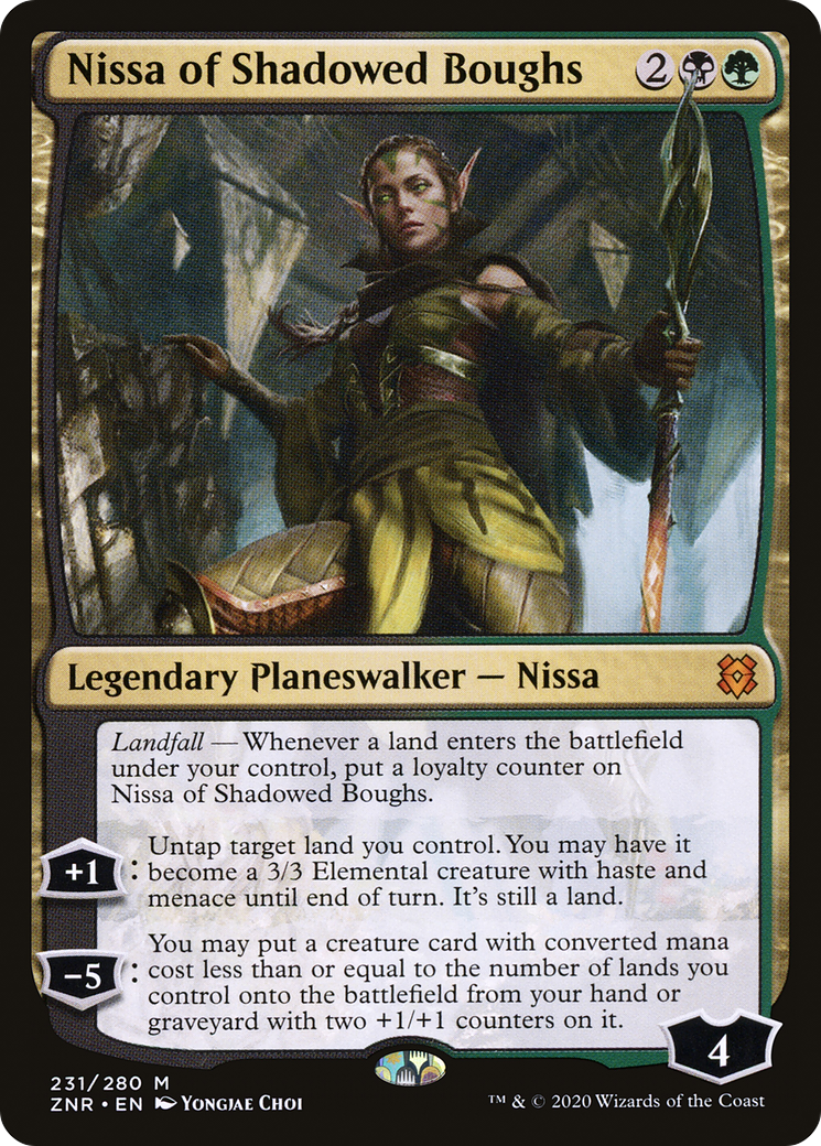 Nissa of Shadowed Boughs [Zendikar Rising] MTG Single Magic: The Gathering
