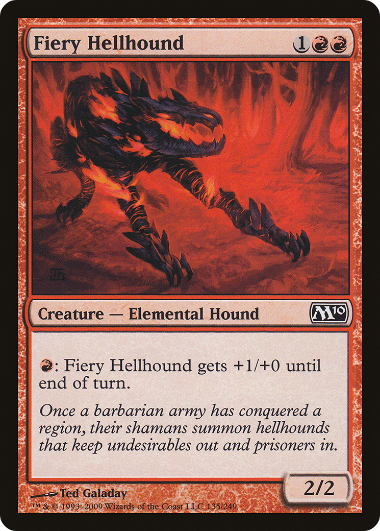 Fiery Hellhound (M10-135) [Magic 2010] Foil MTG Single Wizards of the Coast
