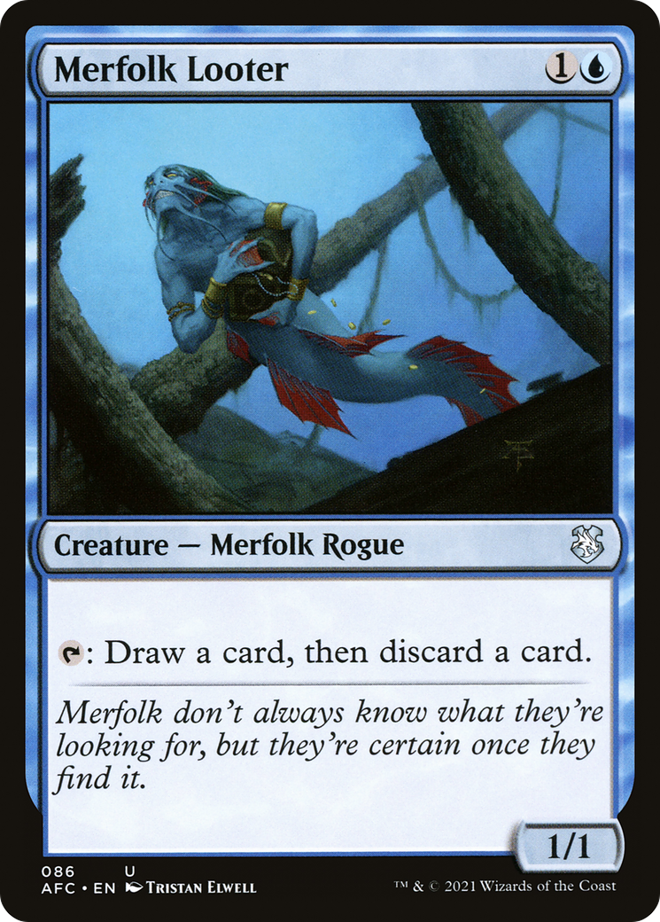 Merfolk Looter (AFC-086) [Forgotten Realms Commander] MTG Single Wizards of the Coast