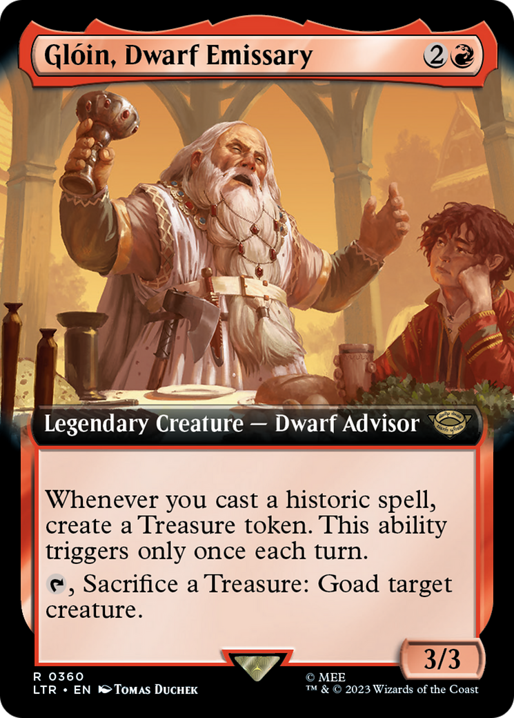 Gloin, Dwarf Emissary (LTR-360) [The Lord of the Rings: Tales of Middle-earth] (Extended Art) MTG Single Wizards of the Coast