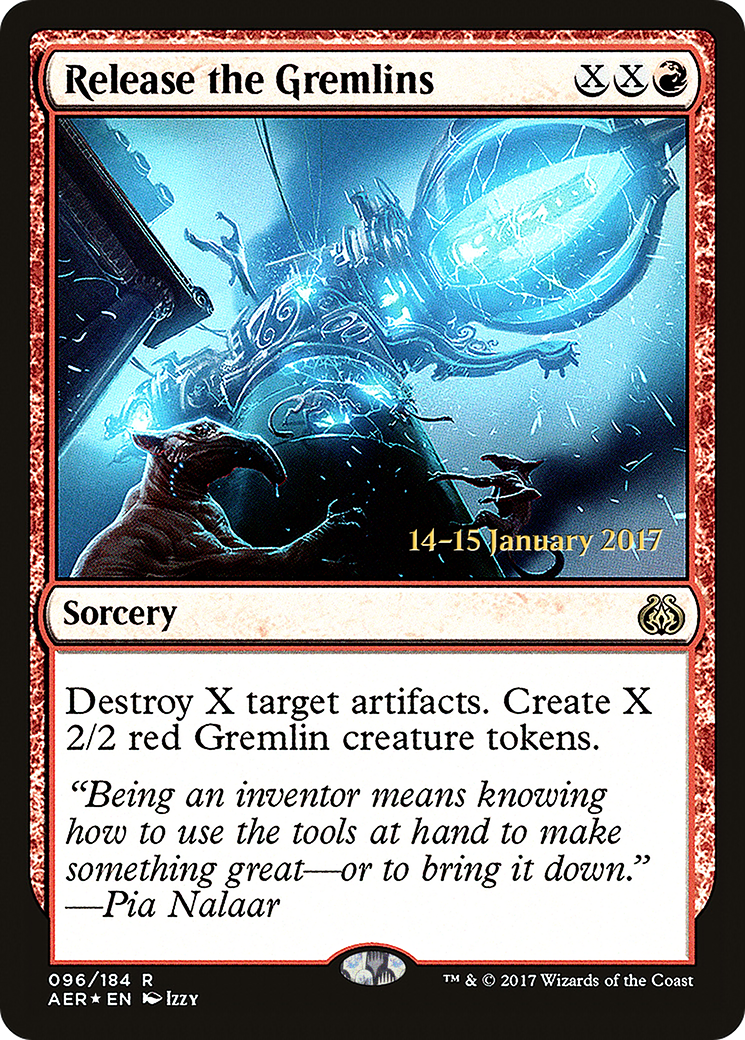 Release the Gremlins (PRE-96S) [Aether Revolt Promos] Foil MTG Single Wizards of the Coast