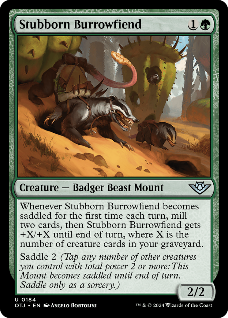 Stubborn Burrowfiend (OTJ-184) [Outlaws of Thunder Junction] Foil MTG Single Wizards of the Coast