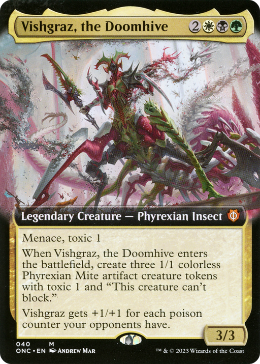 Vishgraz, the Doomhive (ONC-040) [Phyrexia: All Will Be One Commander] (Extended Art) MTG Single Wizards of the Coast