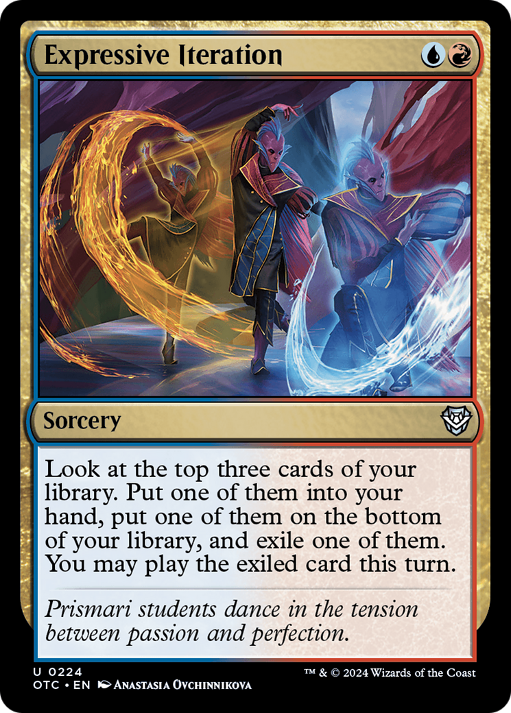 Expressive Iteration (OTC-224) [Outlaws of Thunder Junction Commander] MTG Single Wizards of the Coast