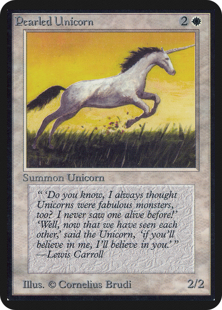 Pearled Unicorn (LEA-030) [Oldschool] Limited Edition Alpha MTG Single Wizards of the Coast