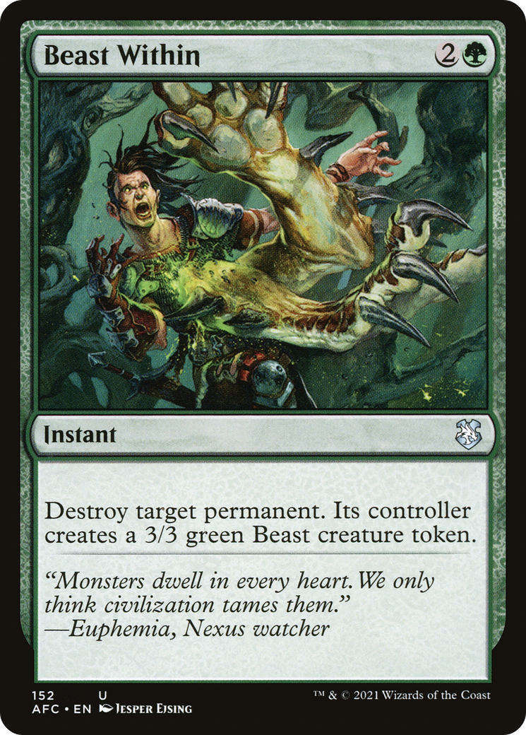 Beast Within (AFC-152) [Forgotten Realms Commander] MTG Single Wizards of the Coast