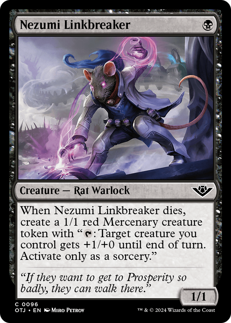 Nezumi Linkbreaker (OTJ-096) [Outlaws of Thunder Junction] Foil MTG Single Wizards of the Coast