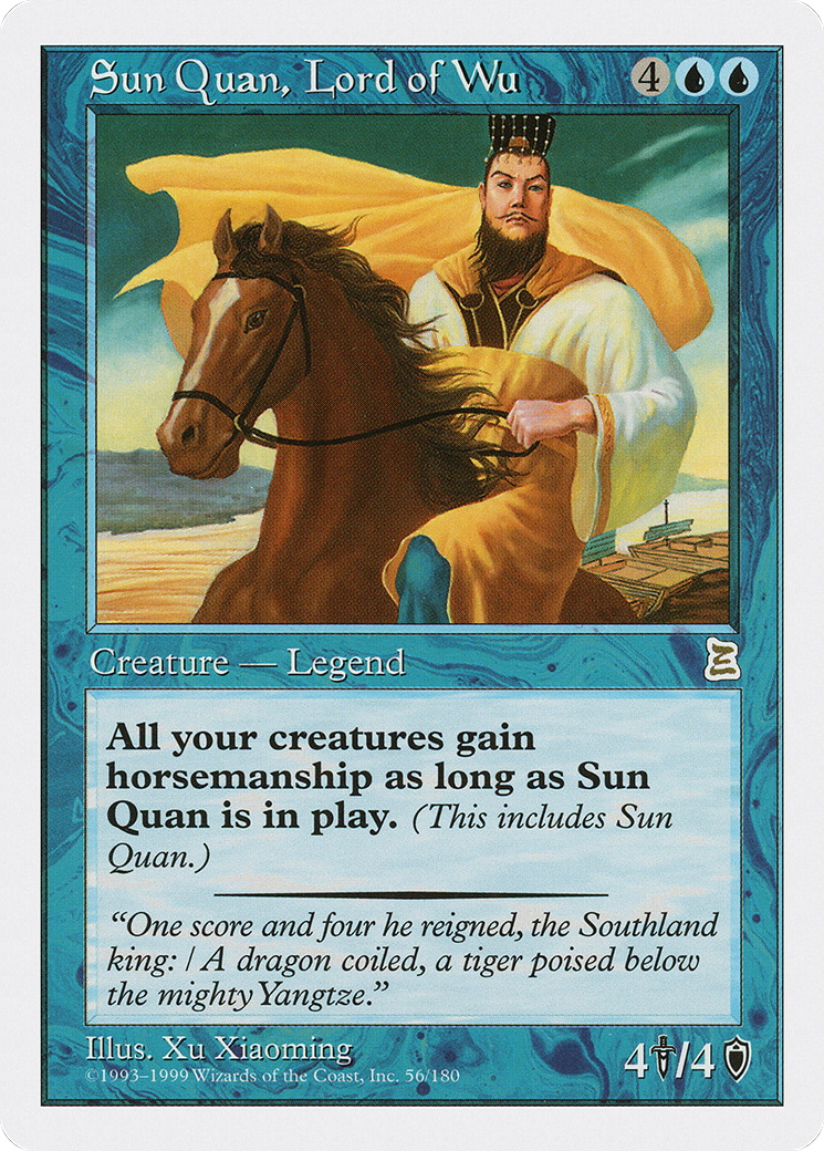 Sun Quan, Lord of Wu (PTK-056) [Oldschool] Portal Three Kingdoms MTG Single Wizards of the Coast