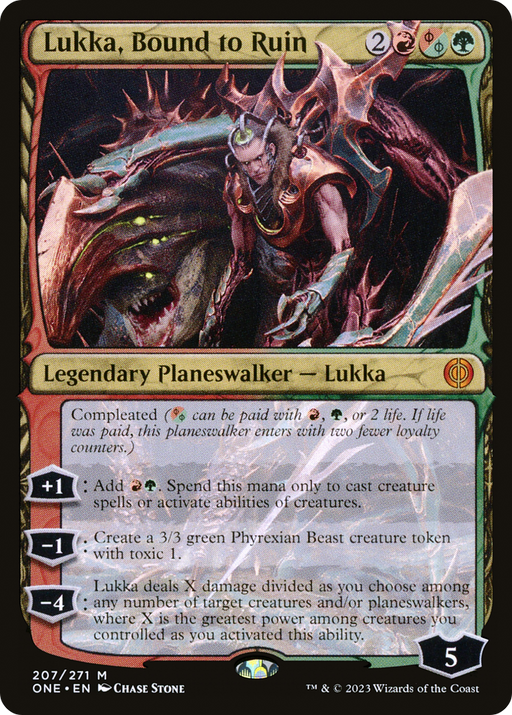 Lukka, Bound to Ruin (ONE-207) [Phyrexia: All Will Be One] MTG Single Wizards of the Coast