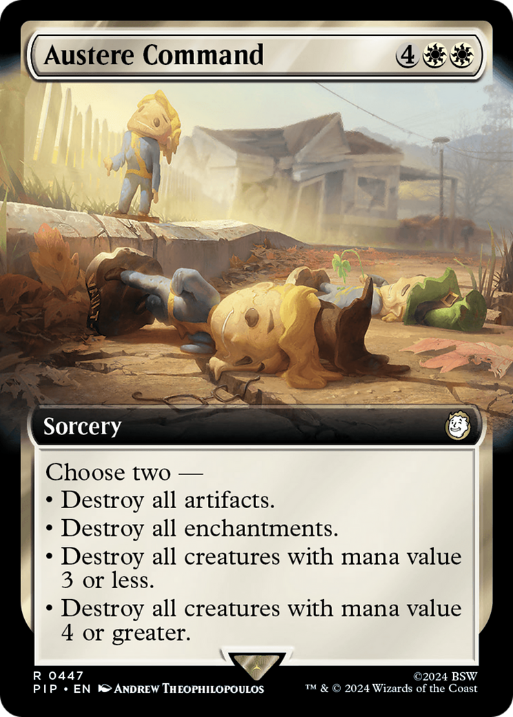 Austere Command (PIP-447) [Fallout] (Extended Art) Foil MTG Single Wizards of the Coast