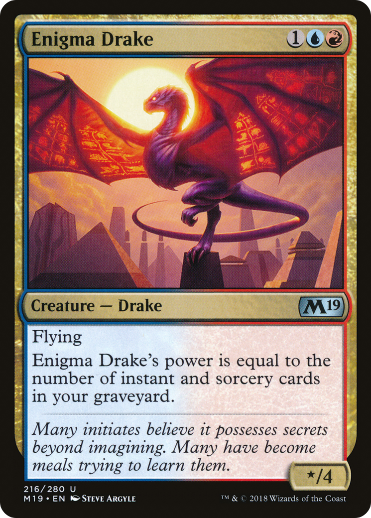 Enigma Drake (M19-216) [Core Set 2019] Foil MTG Single Wizards of the Coast