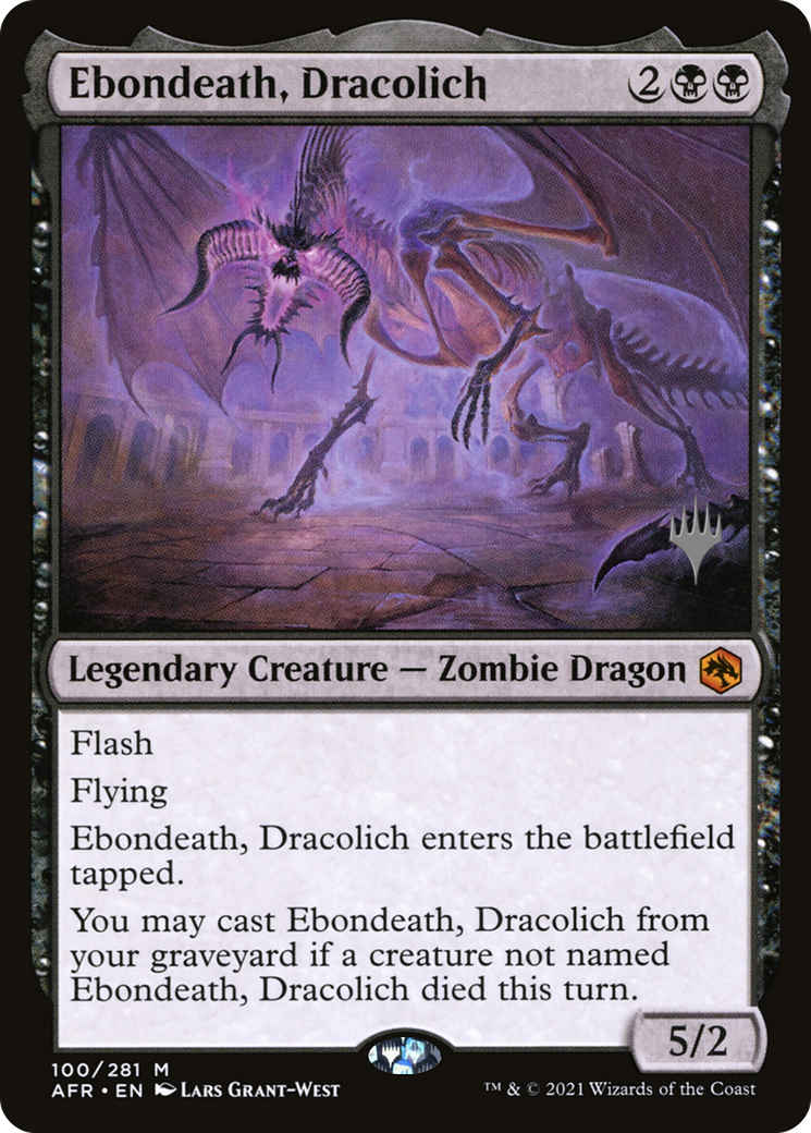 Ebondeath, Dracolich (PPAFR-100) [Adventures in the Forgotten Realms Promos] Foil MTG Single Wizards of the Coast