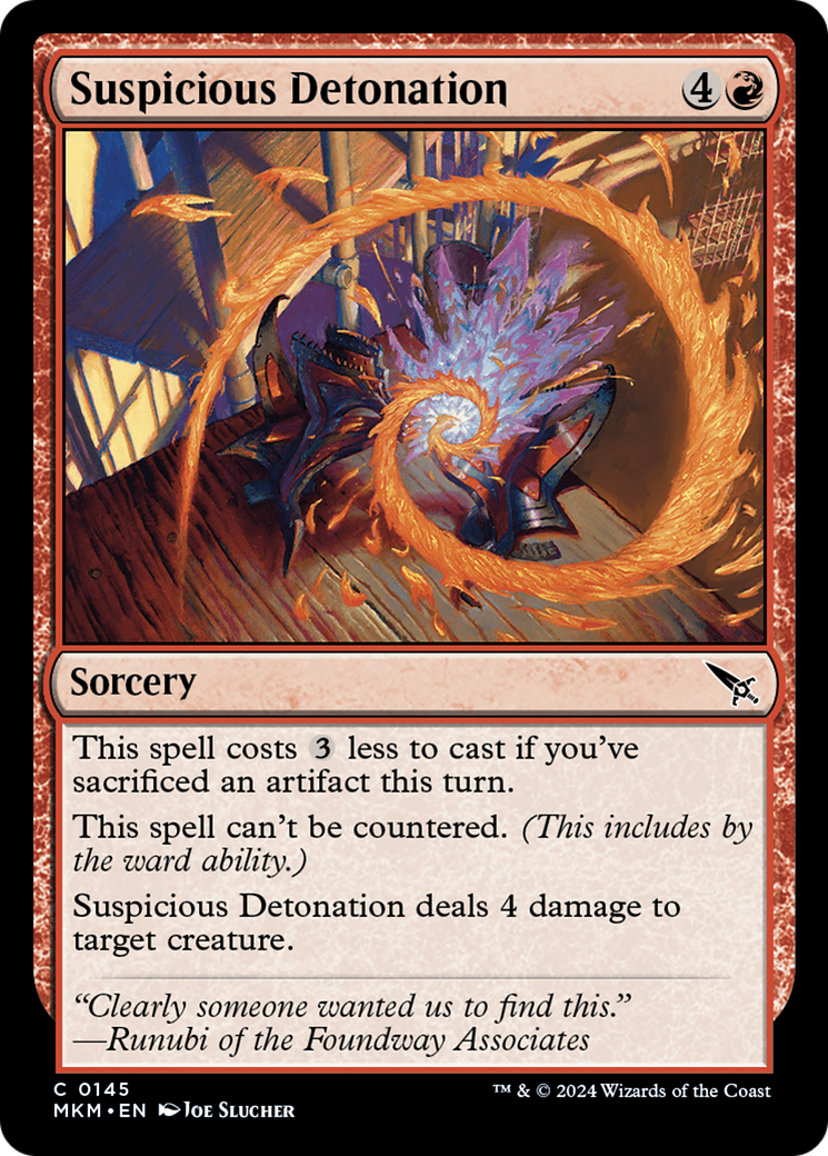 Suspicious Detonation (MKM-145) [Murders at Karlov Manor] Foil MTG Single Murders at Karlov Manor