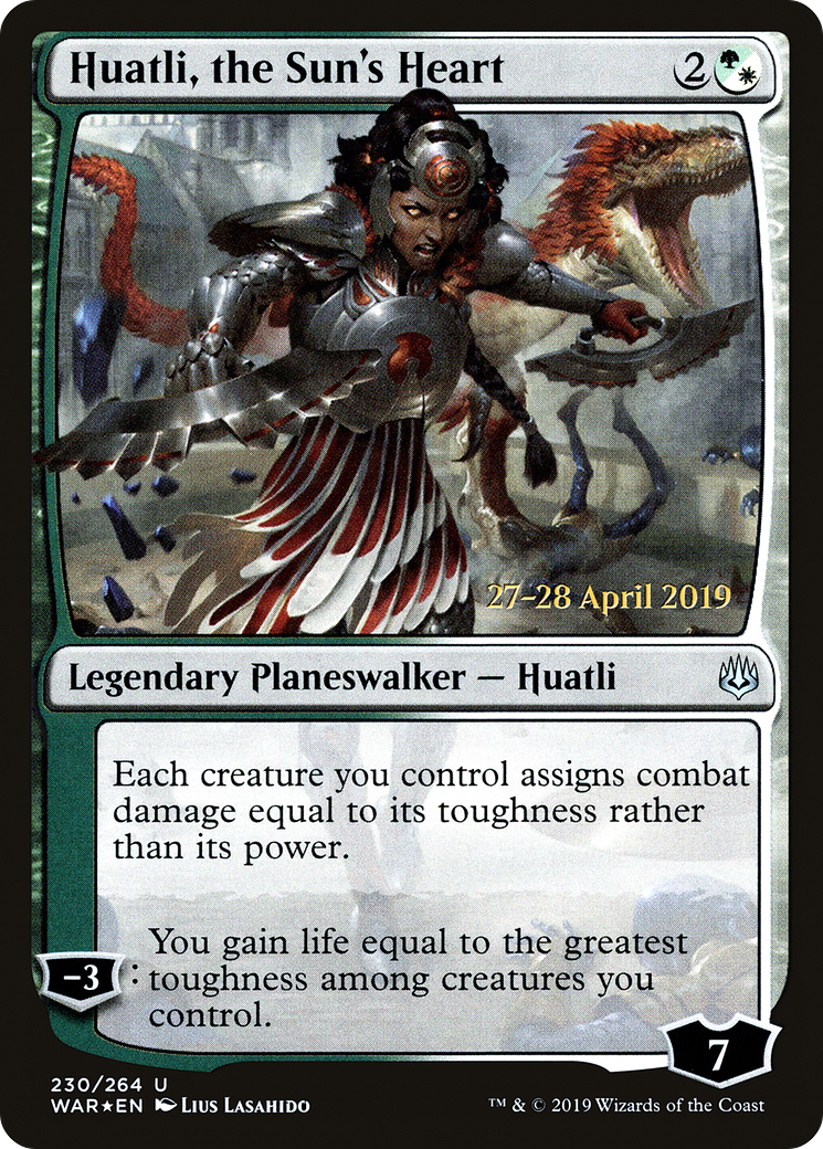 Huatli, the Sun's Heart (PRE-230) [War of the Spark Promos] Foil MTG Single Wizards of the Coast