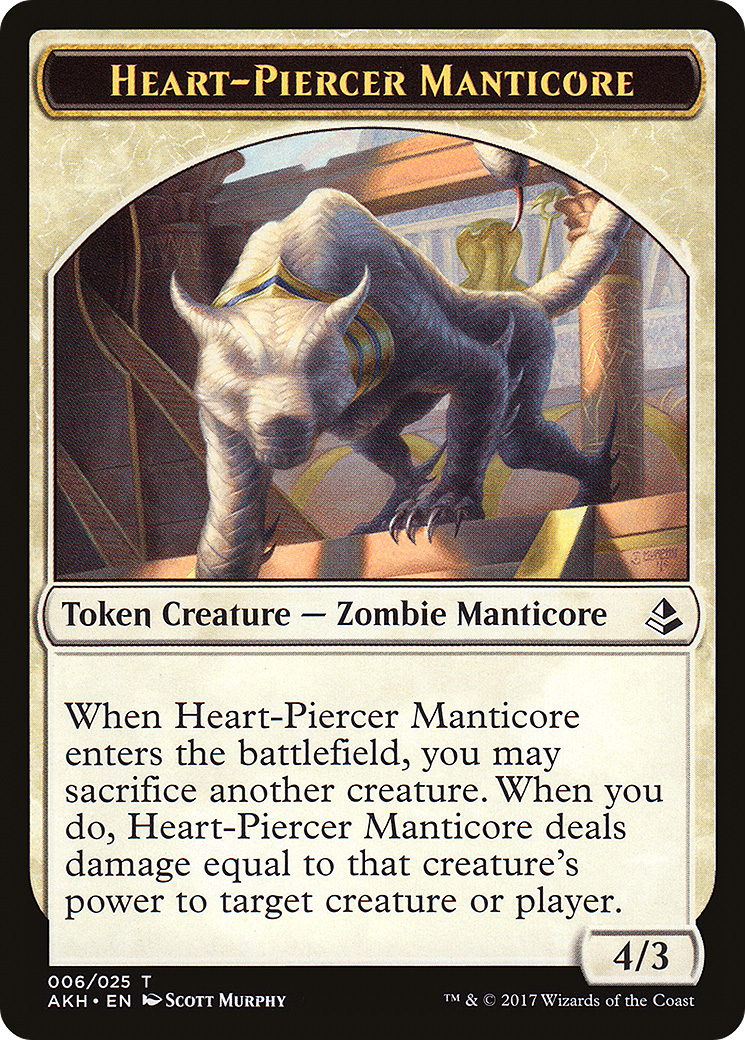 Heart-Piercer Manticore (AKH-006) [Tokens] Amonkhet Tokens MTG Single Wizards of the Coast
