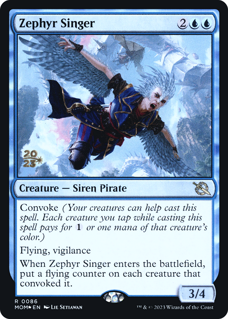 Zephyr Singer (PRE-86S) [March of the Machine Promos] Foil MTG Single Wizards of the Coast