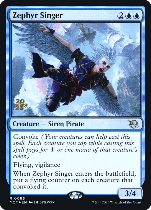 Zephyr Singer (PRE-86S) [March of the Machine Promos] Foil MTG Single Wizards of the Coast