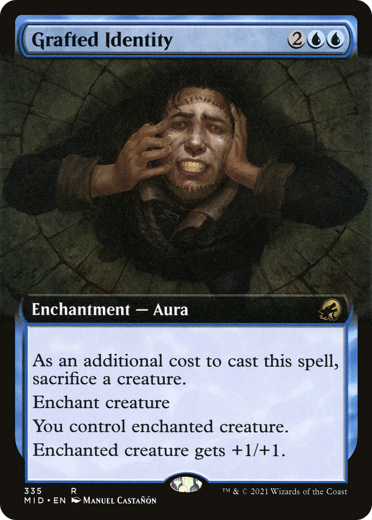 Grafted Identity (MID-335) [Innistrad: Midnight Hunt] (Extended Art) MTG Single Wizards of the Coast