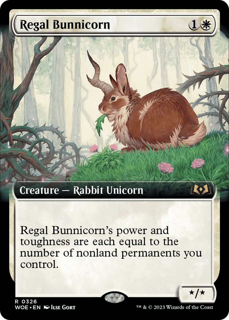 Regal Bunnicorn (WOE-326) [Wilds of Eldraine] (Extended Art) MTG Single Wizards of the Coast