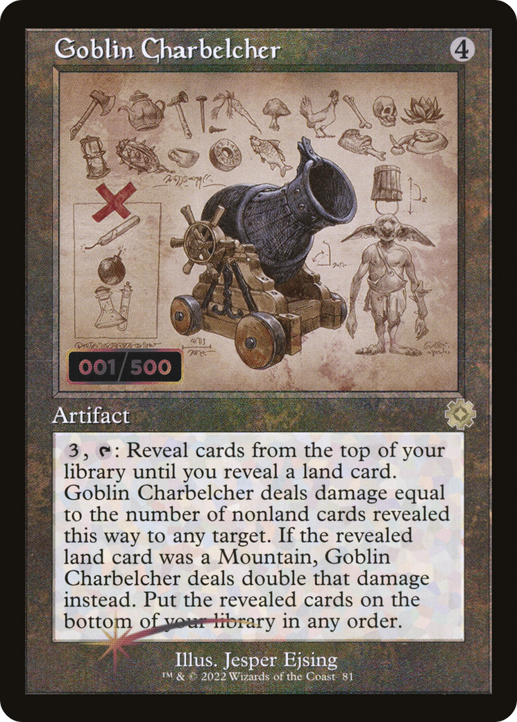Goblin Charbelcher (Schematic) (Serial Numbered) (BRR-081) [The Brothers' War Retro Artifacts] Foil MTG Single Wizards of the Coast
