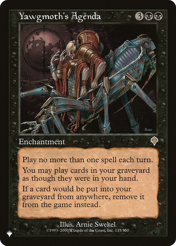Yawgmoth's Agenda (LIST-INV-135) [Mystery Booster] The List MTG Single Wizards of the Coast