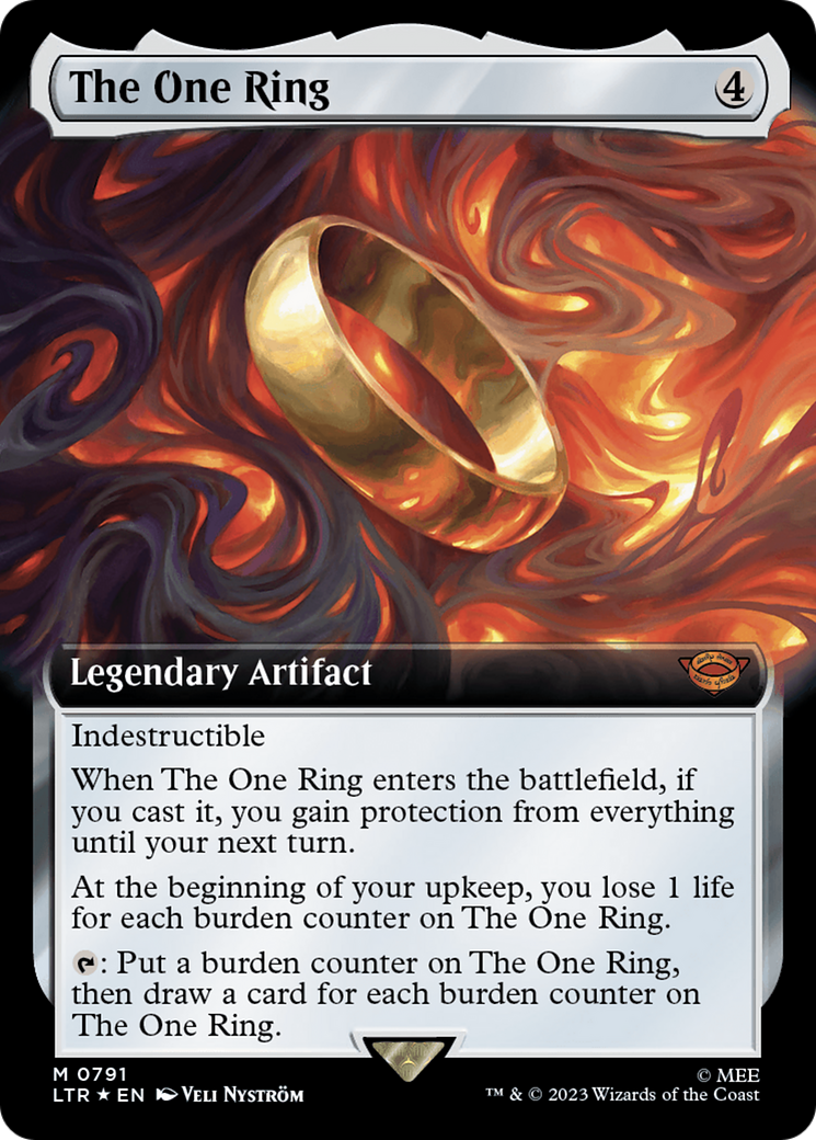 The One Ring (Surge Foil) (LTR-791) [The Lord of the Rings: Tales of Middle-earth] (Extended Art) Foil MTG Single Wizards of the Coast
