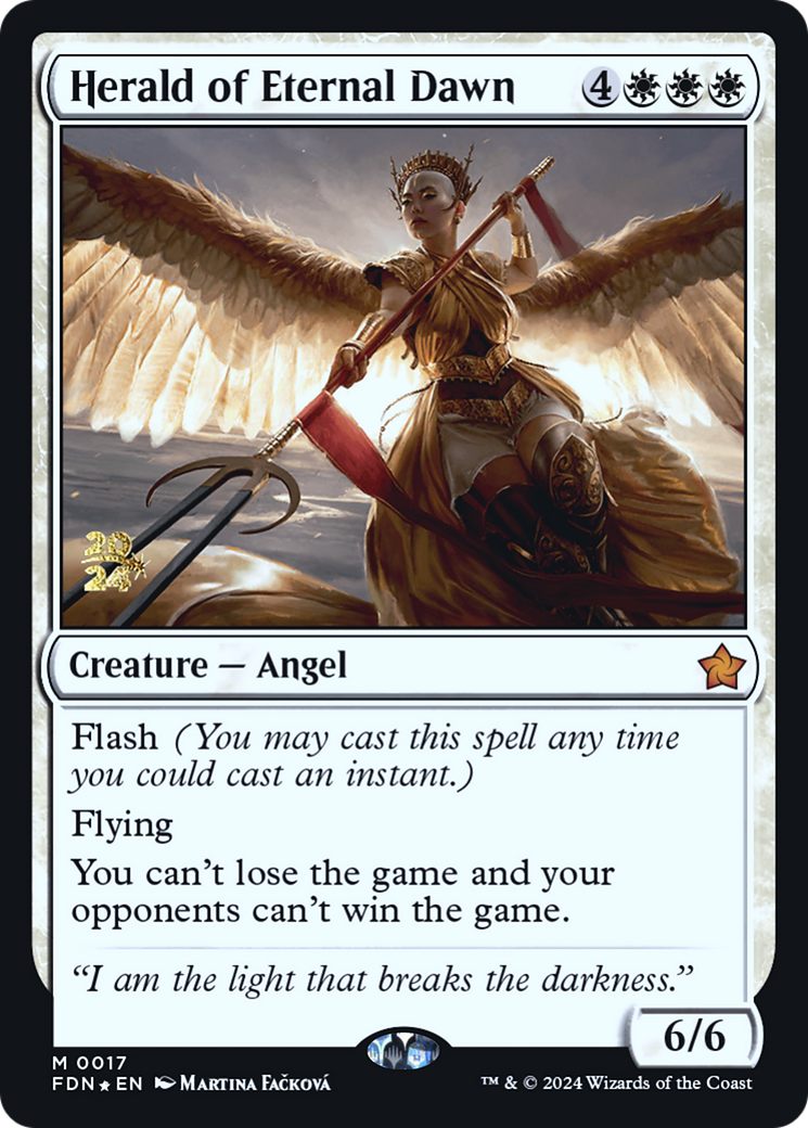 Herald of Eternal Dawn (PRE-017) [Foundations Promos] Foil MTG Single Wizards of the Coast