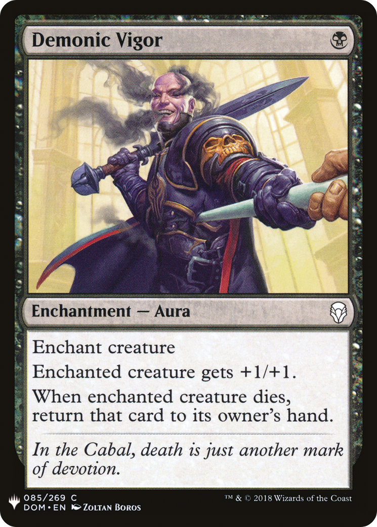 Demonic Vigor (LIST-DOM-85) [Mystery Booster] The List MTG Single Wizards of the Coast
