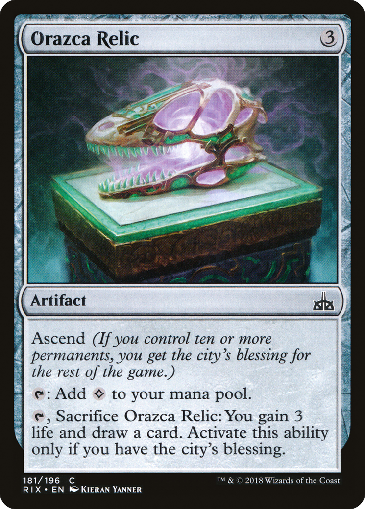 Orazca Relic (RIX-181) [Rivals of Ixalan] MTG Single Wizards of the Coast